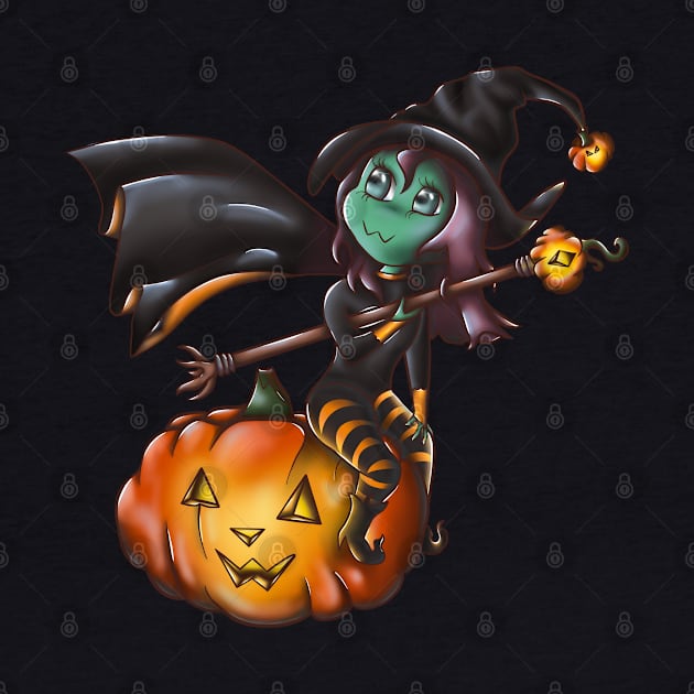 Kinsey the Pumpkin Witch by DeadWaspDesigns